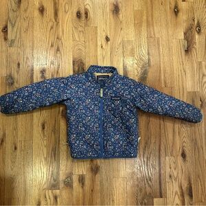 Patagonia 2T Girls Puffer Jacket with Purple / Blue Floral Print